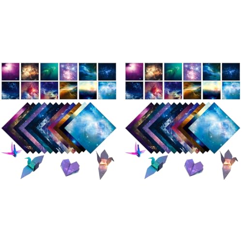 HASTHIP® 100 Sheets Double Sided Origami Paper for Kids Grown-ups 12 Vibrant Designs Beautiful Galaxy Outer Space Easy Folding Scrapbook Arts Crafts School 6x6 inch 200PCS HASTHIP® 100 Sheets Double Sided Origami Paper for Kids Grown-ups 12 Vibrant Designs Beautiful Galaxy Outer Space Easy Folding Scrapbook Arts Crafts School 6x6 inch 200PCS